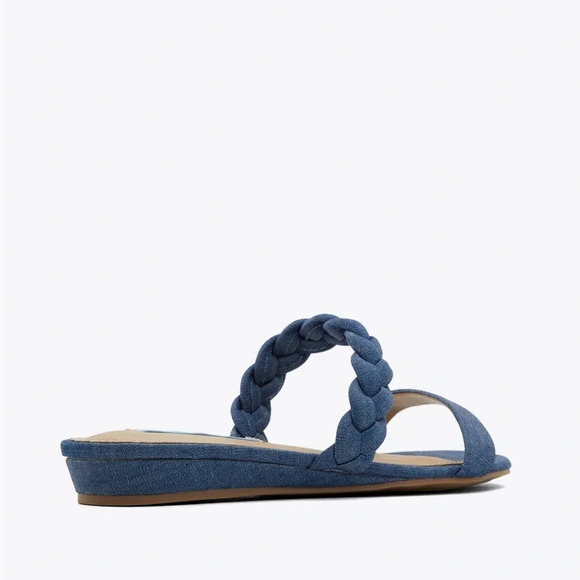 New! Draper James Ellie sandals chambray blue braided strap - Picture 5 of 11